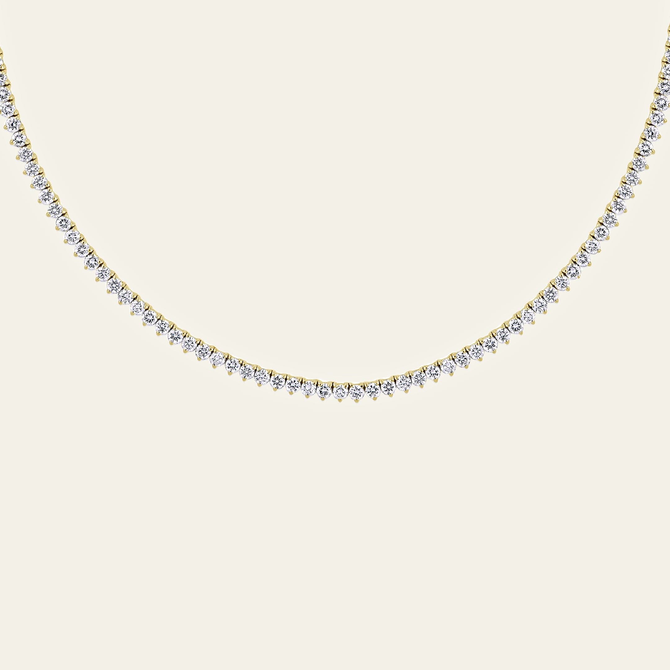 Sienna 6.9 Carat Diamond Yellow Gold Tennis Necklace