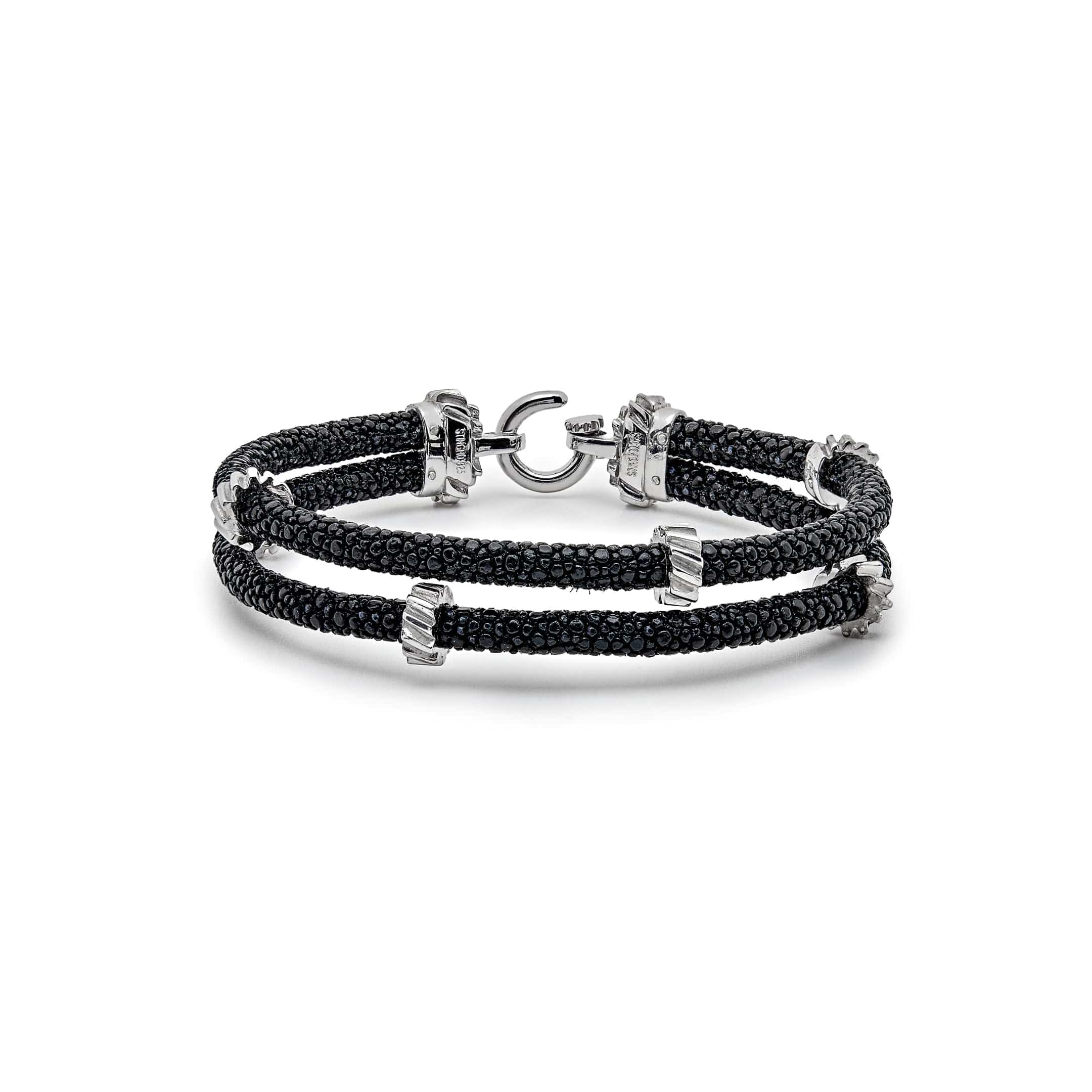 Silver Double Gear Bracelet