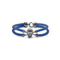 Skull & Crossbones Black Stingray Platinum Bracelet