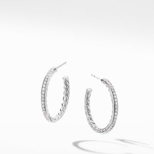 Small Hoop Earrings with  Pave Diamonds
