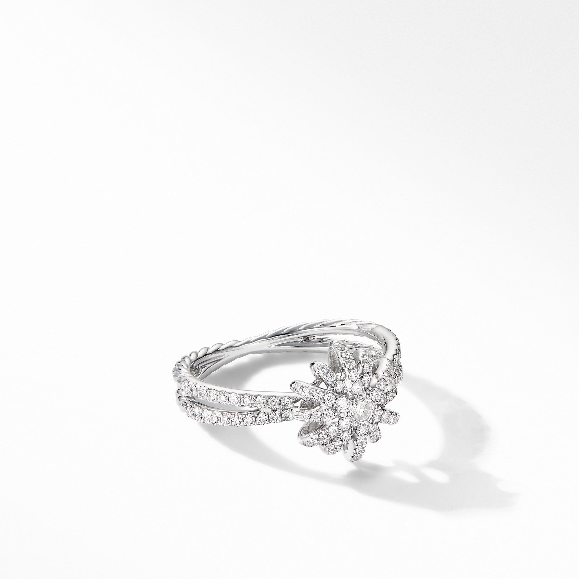 Starbust Ring in 18K White Gold with  Pave Diamonds