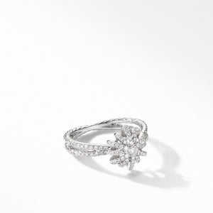 Starbust Ring in 18K White Gold with  Pave Diamonds