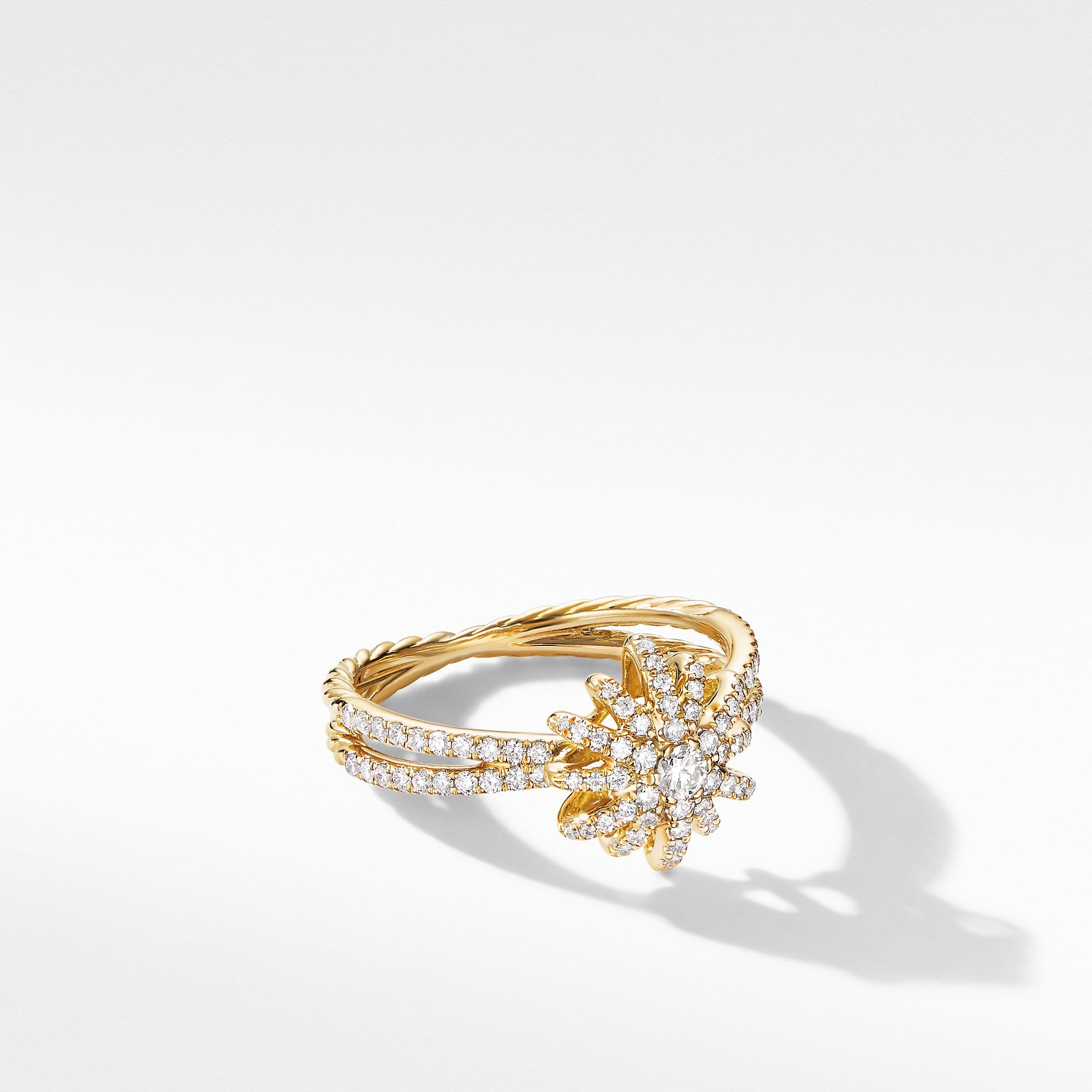 Starbust Ring in 18K Yellow Gold with  Pave Diamonds