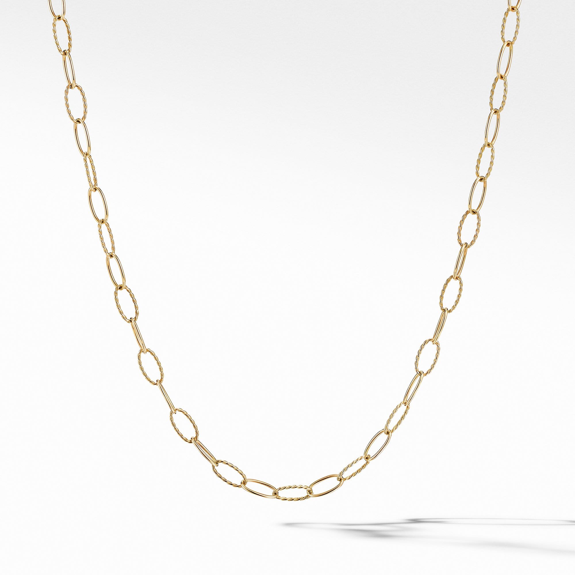 Stax Elongated Oval Link Necklace in 18K Yellow Gold