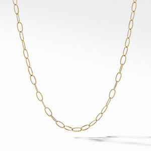 Stax Elongated Oval Link Necklace in 18K Yellow Gold