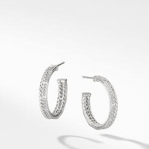 Stax Hoop Earrings with Diamonds in 18K White Gold