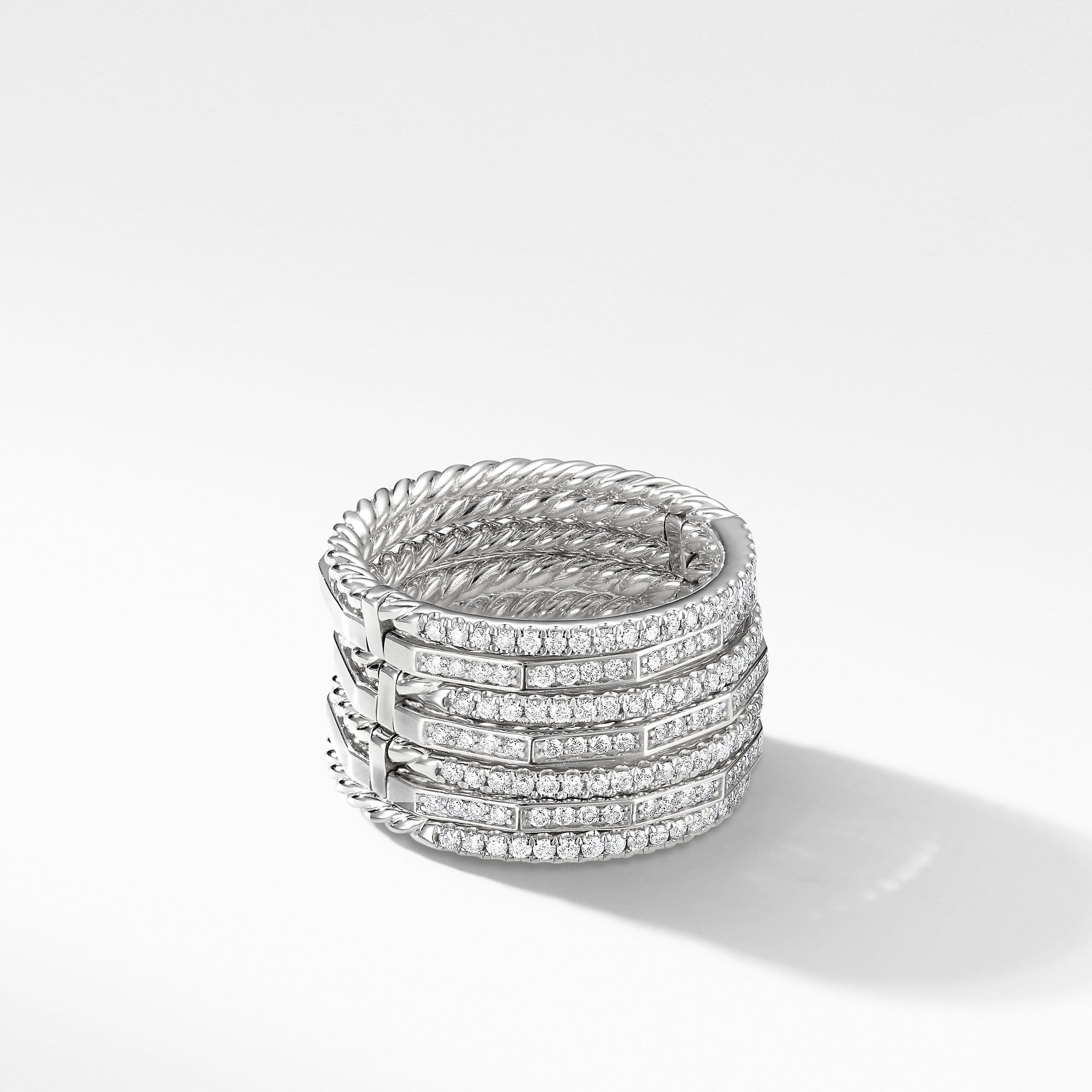 Stax Ring with Pavé Diamonds