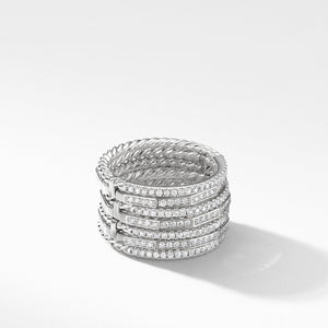 Stax Ring with Pavé Diamonds