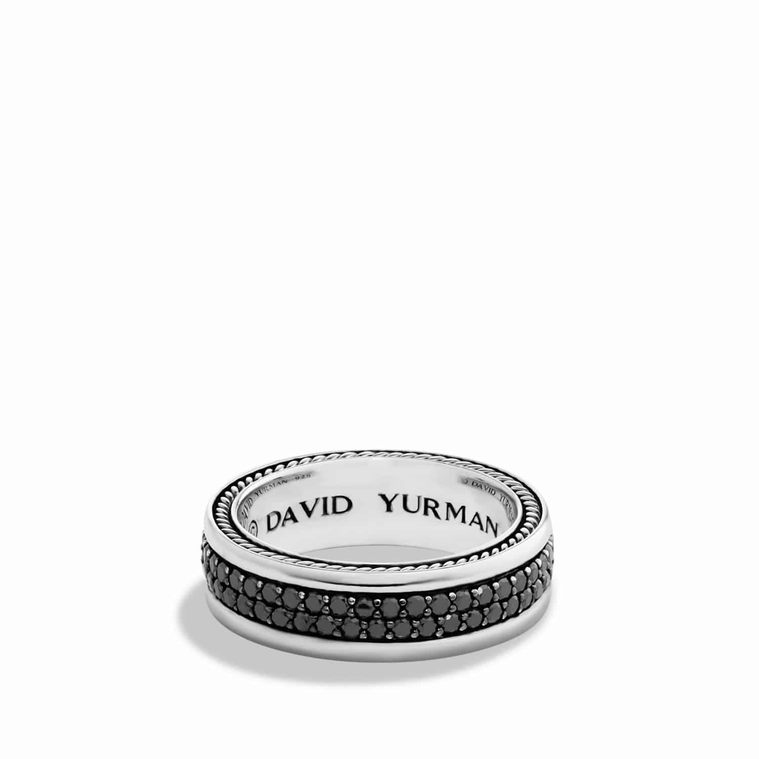 Streamline Pave Band in Sterling Silver with Black Diamonds