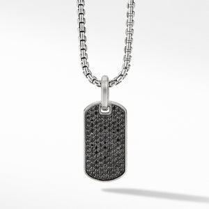 Streamline Tag with Pave Black Diamonds