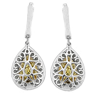 0.71ct. Diamond Earrings Set In 18K White Gold, Prong Set