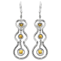 1.00ct. Yellow Diamond & 3.00 White Diamond Earrings Set In 18K White Gold, Prong Set