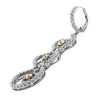 1.00ct. Yellow Diamond & 3.00 White Diamond Earrings Set In 18K White Gold, Prong Set