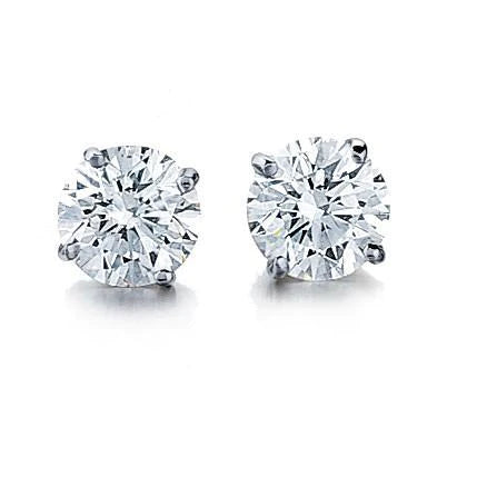 2.00ct. Diamond Stud Earrings Set In 14K White Gold, Round Cut , Lab Grown