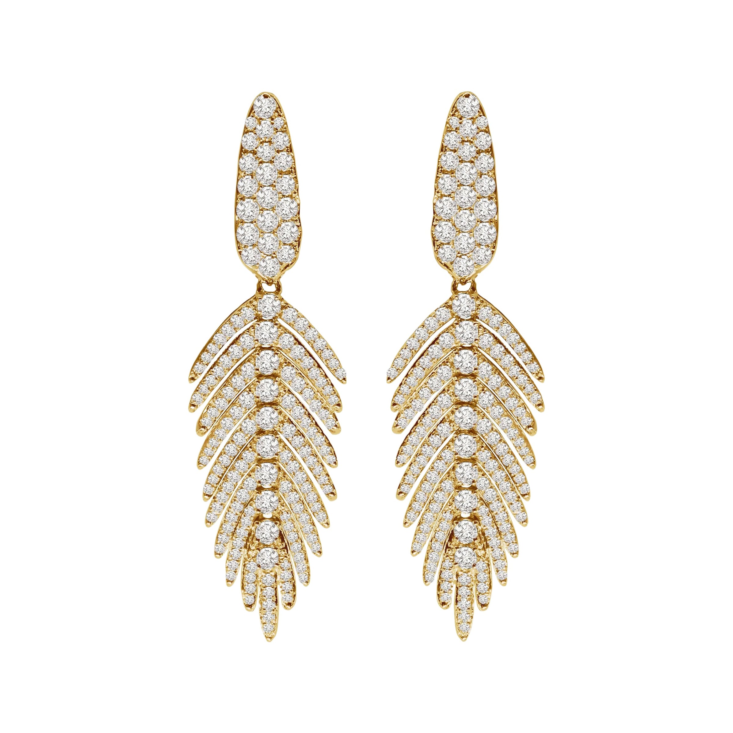 Jewels Diamond Feather Earrings