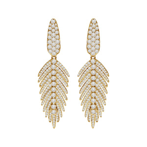 Jewels Diamond Feather Earrings