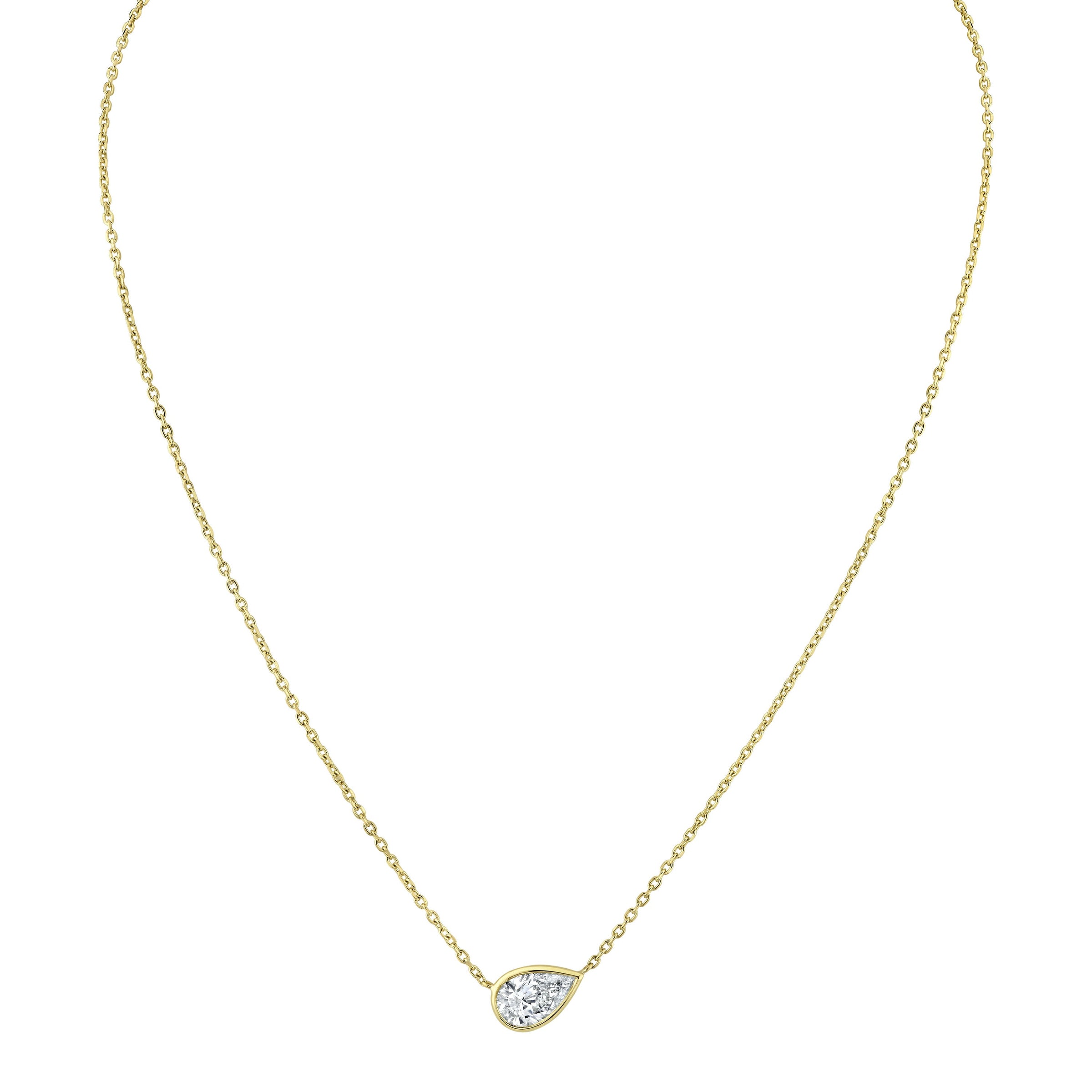Pear Shape Diamond Bezel Pendant