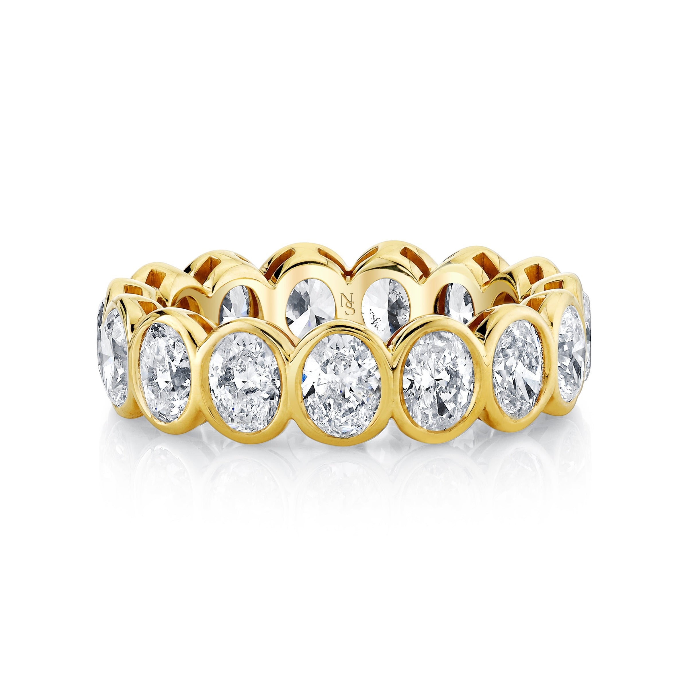 Oval Diamond Bezel Set Eternity Band