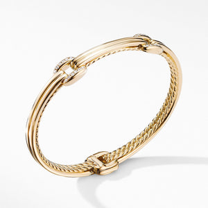 Thoroughbred Double Link Bracelet in 18K Yellow Gold with Diamonds