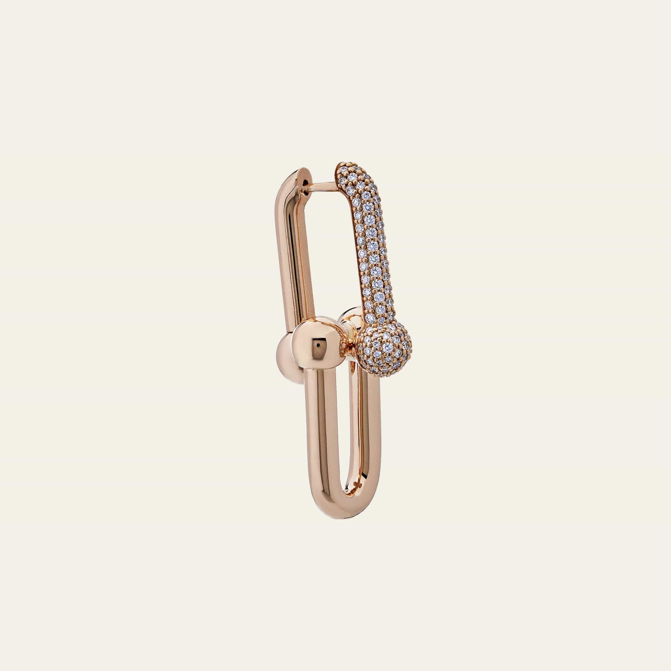 Tiffany & Co. HardWear Large Link Earrings with Pavé Diamonds Rose Gold 68692539