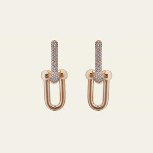 Tiffany & Co. HardWear Large Link Earrings with Pavé Diamonds Rose Gold 68692539