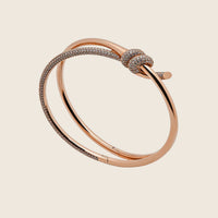 Tiffany & Co. Knot Double Row Hinged Diamond Bangle in Rose Gold 68887542