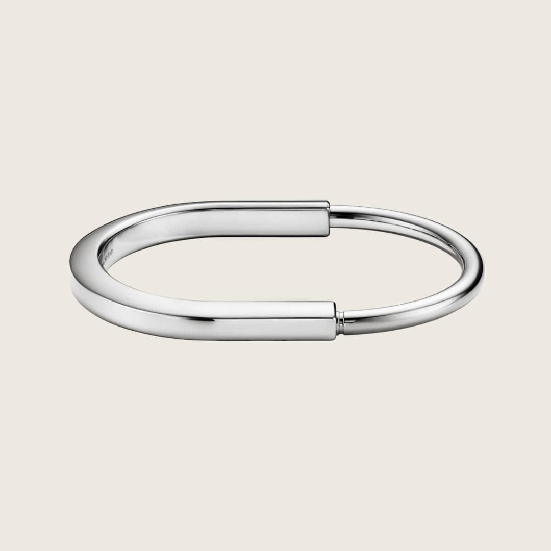 Tiffany & Co. Lock Bangle Bracelet White Gold