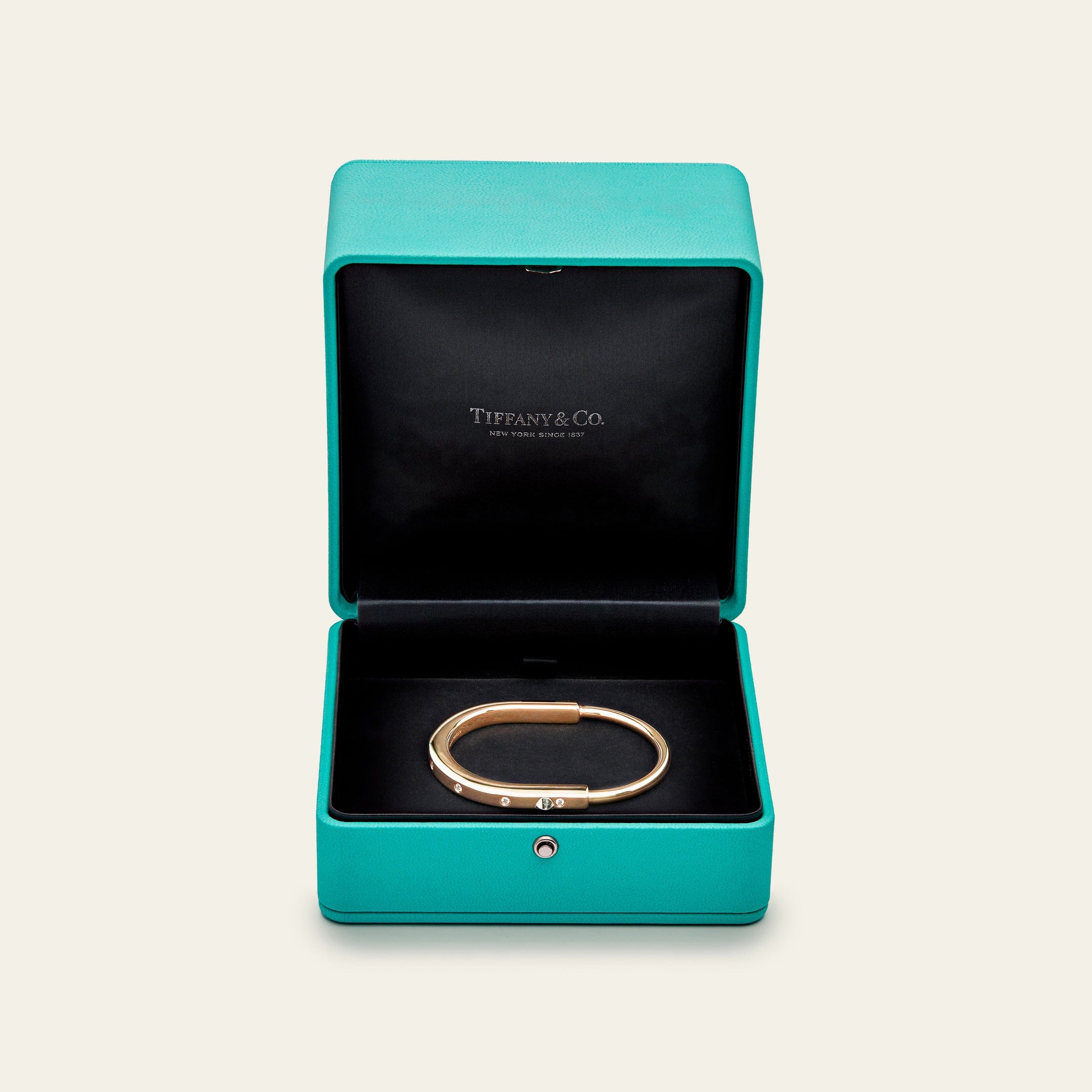 Tiffany & Co. Lock Bangle in Rose Gold with Diamond Accents 70185296