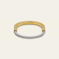 Tiffany & Co. Lock Bangle in Yellow and White Gold with Half Pavé Diamonds 70181150