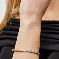 Tiffany & Co. Lock Bangle Rose Gold and White Gold with Half Pavé Diamonds 70158337