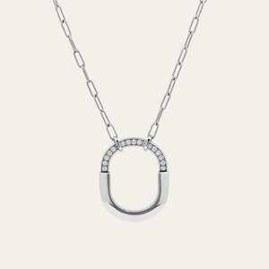 Tiffany & Co. Lock Necklace in White Gold with Diamonds 72342119