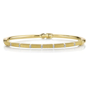 18K Yellow Gold Diamond Bangle Bracelet