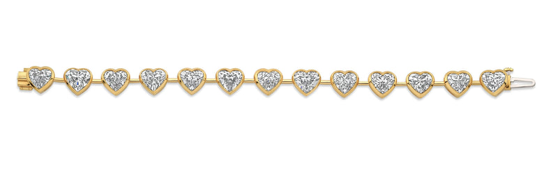 Heart Shape Diamond Bezel Set Bracelet
