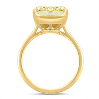 Fancy Intense Yellow Cushion Cut Diamond Ring