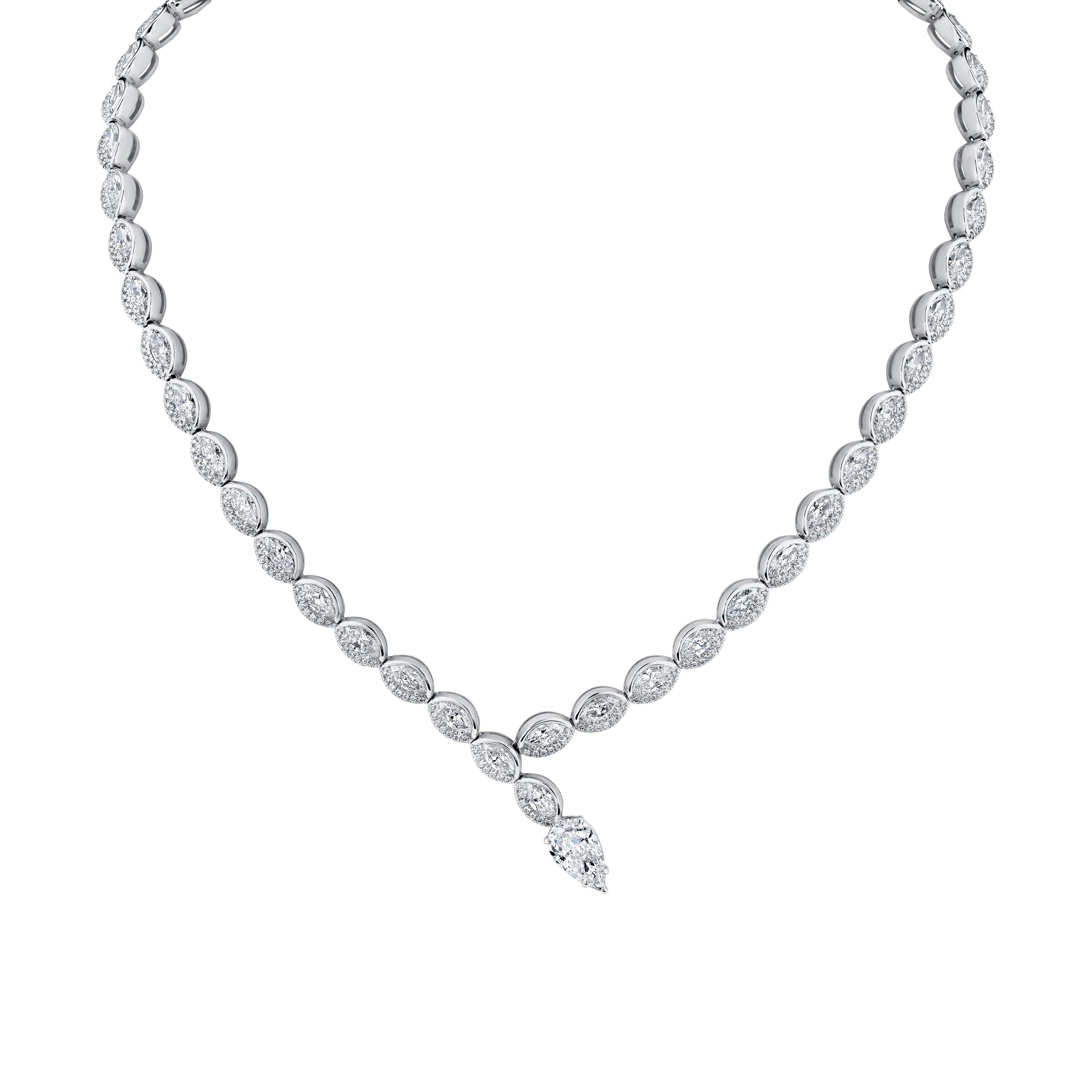 Marquise Asymmetrical Diamond Necklace