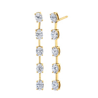 Linear Dangle Earrings with Oval Cut Diamonds