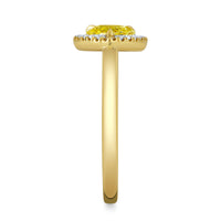 Fancy Yellow Pear Shape Diamond Halo Ring
