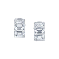 Emerald Cut Diamond Huggies