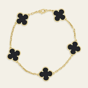 Van Cleef & Arpels Vintage Alhambra Bracelet 5 Motifs Onyx