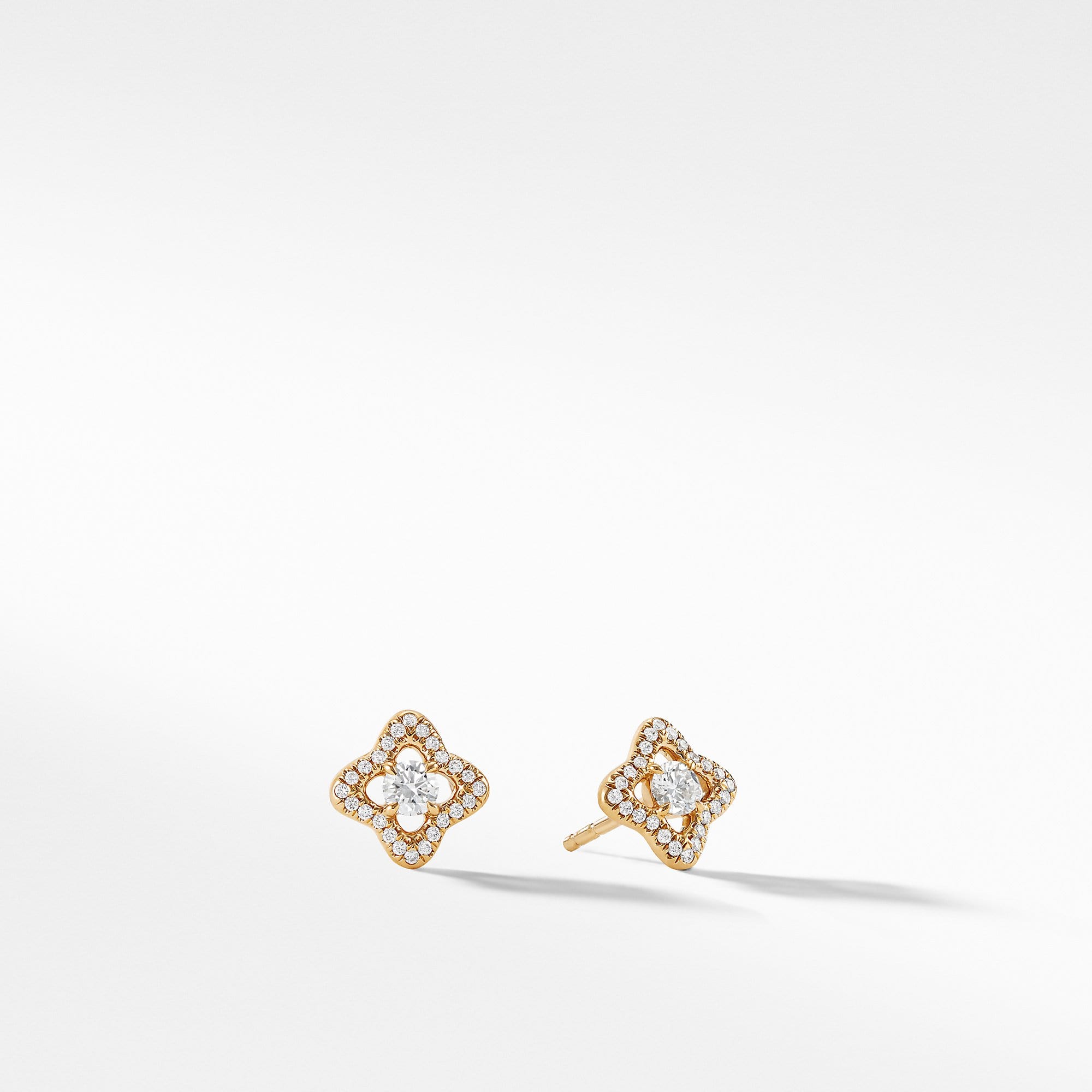Venetian Quatrefoil Earrings with Diamonds in 18K Gold