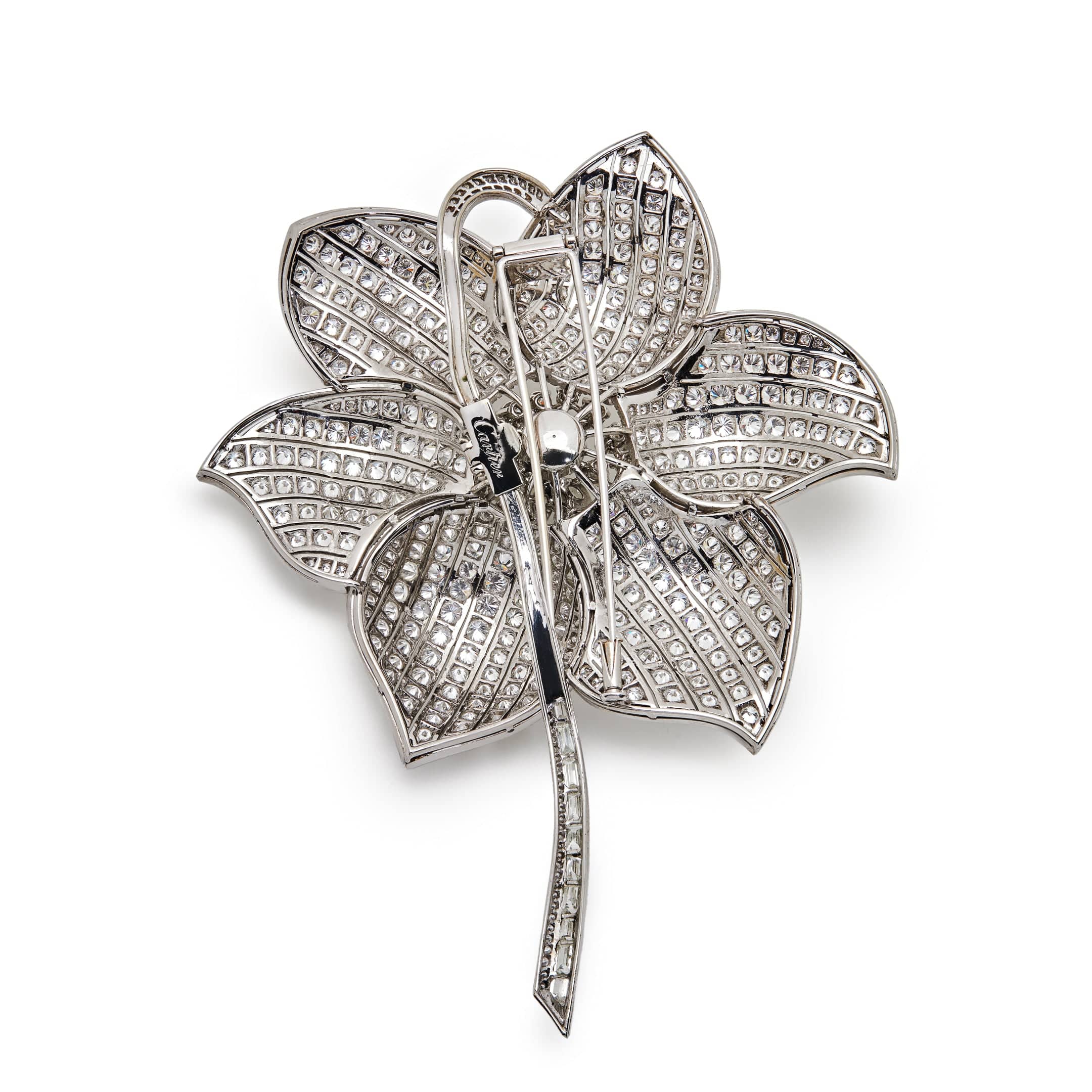 Vintage Brooch 18K White Gold Diamonds