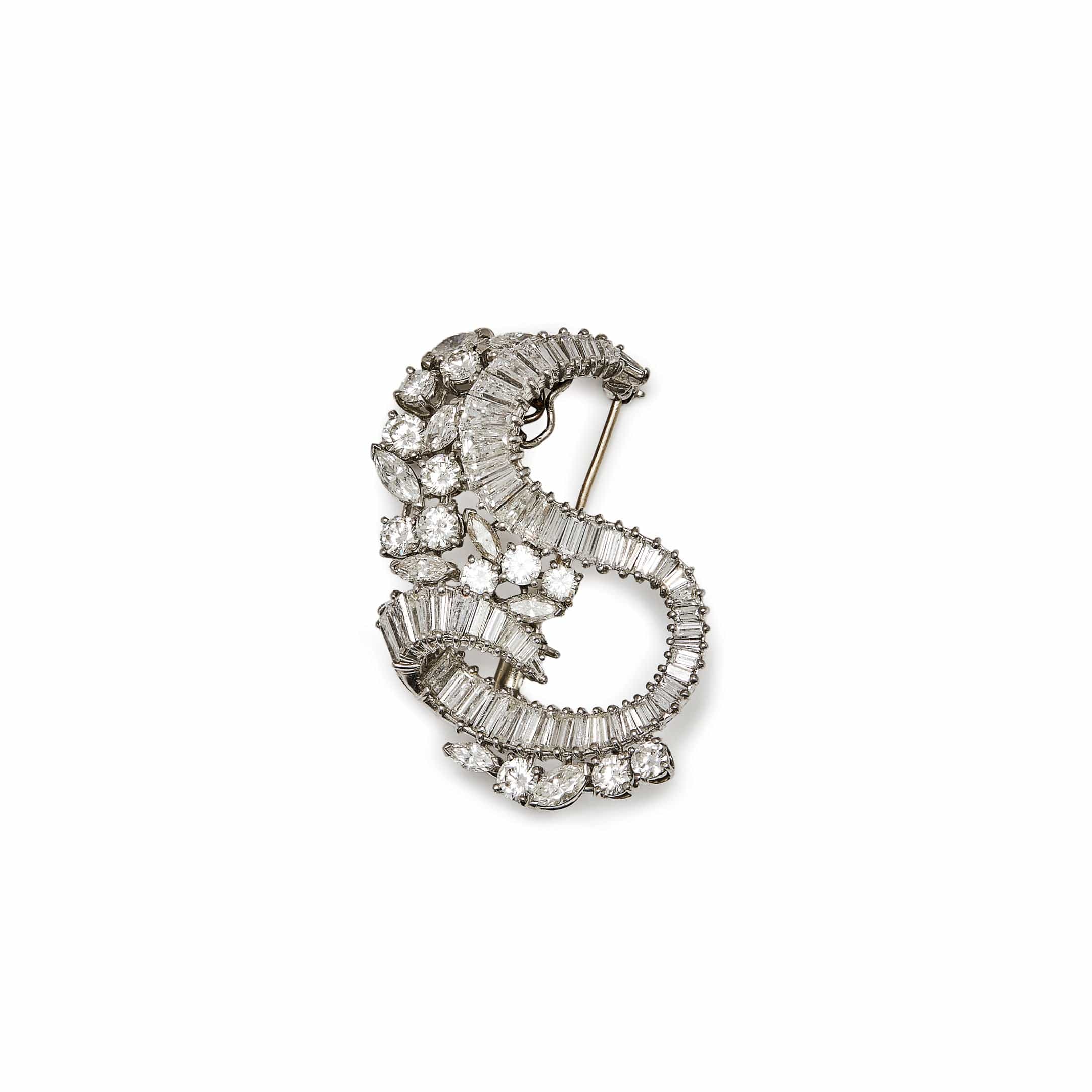 Vintage Mixed-Cut Diamond Brooch
