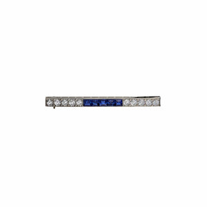 Diamond and Sapphire Antique Lapel Pin