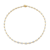 Graduated Emerald Cut Diamond Necklace