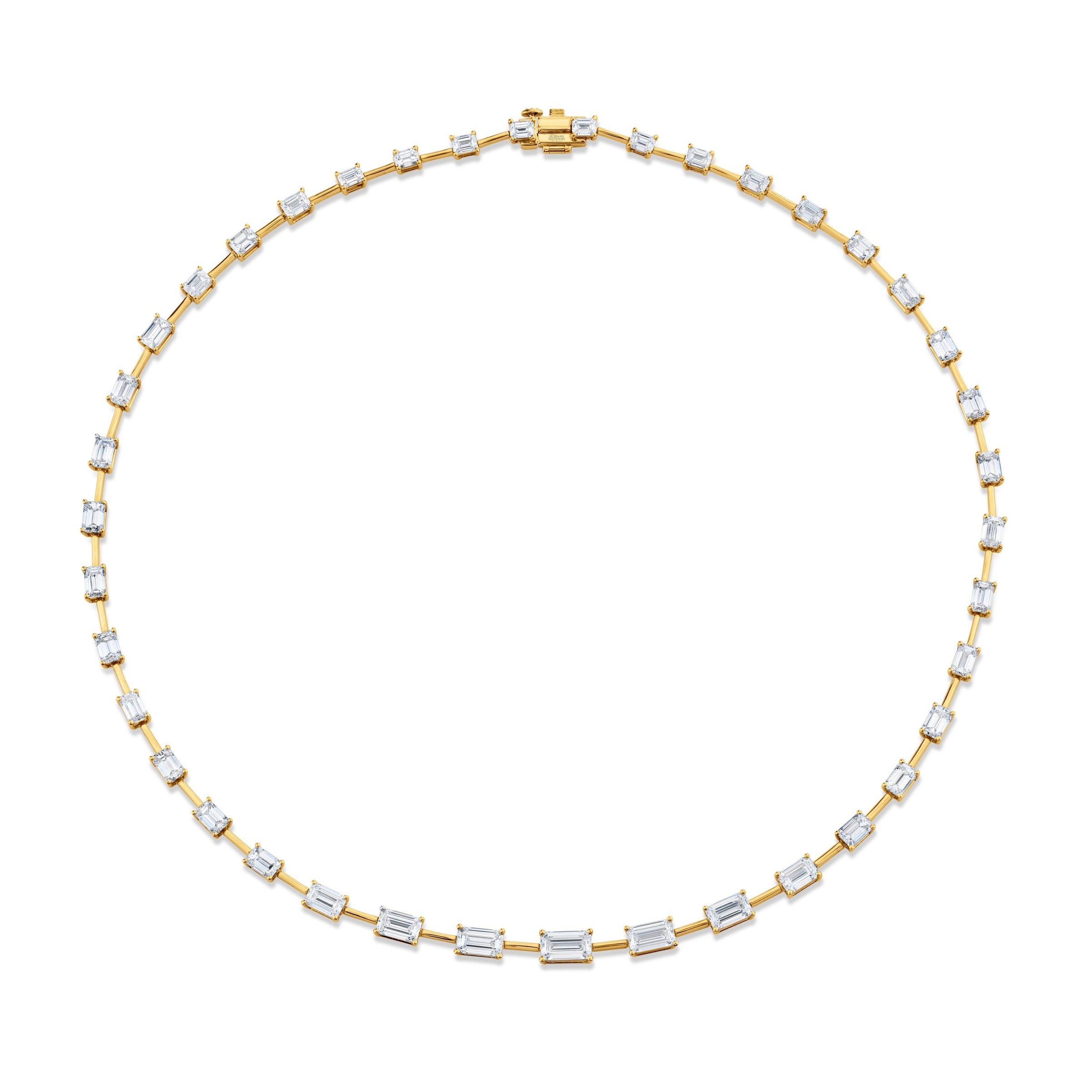 Graduated Emerald Cut Diamond Necklace
