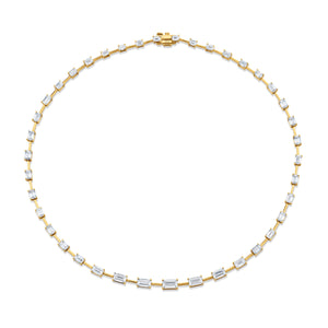 Graduated Emerald Cut Diamond Necklace