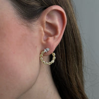 White and Yellow Diamond Pear-Shaped Spiral Earrings