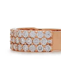 White Diamond Three-Row Ring