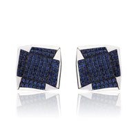 White Gold and Blue Sapphire Cufflinks