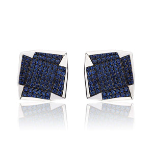 White Gold and Blue Sapphire Cufflinks